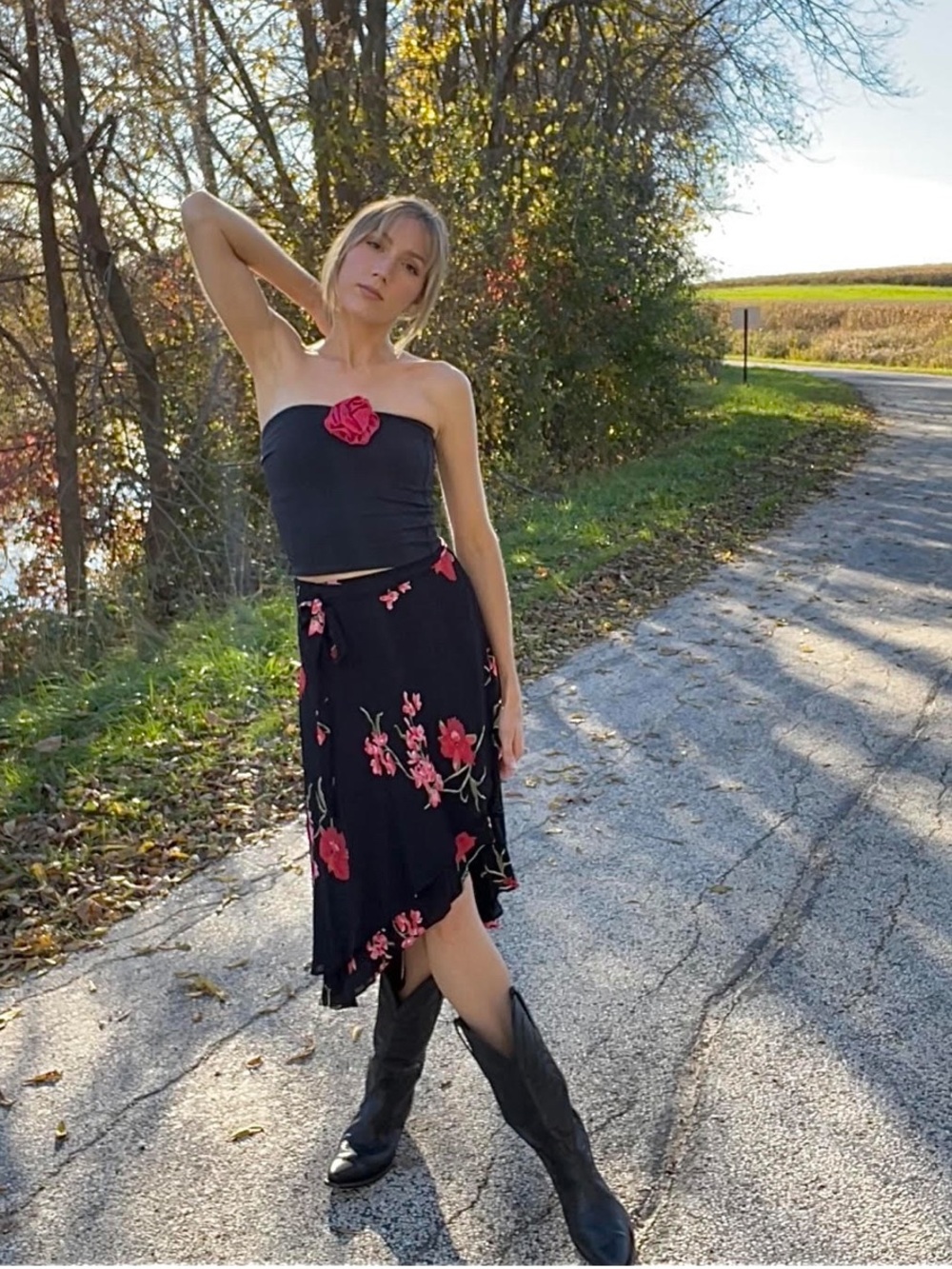 Reformation Floral Wrap Midi Skirt